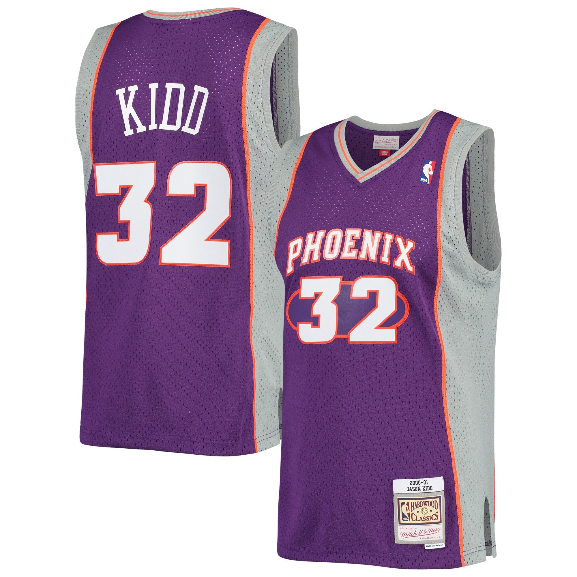 Jason Kidd Phoenix Suns M & N Big & Tall Hardwood Classics 2000/01 Swingman Jersey - Purple Basketball TJS0323