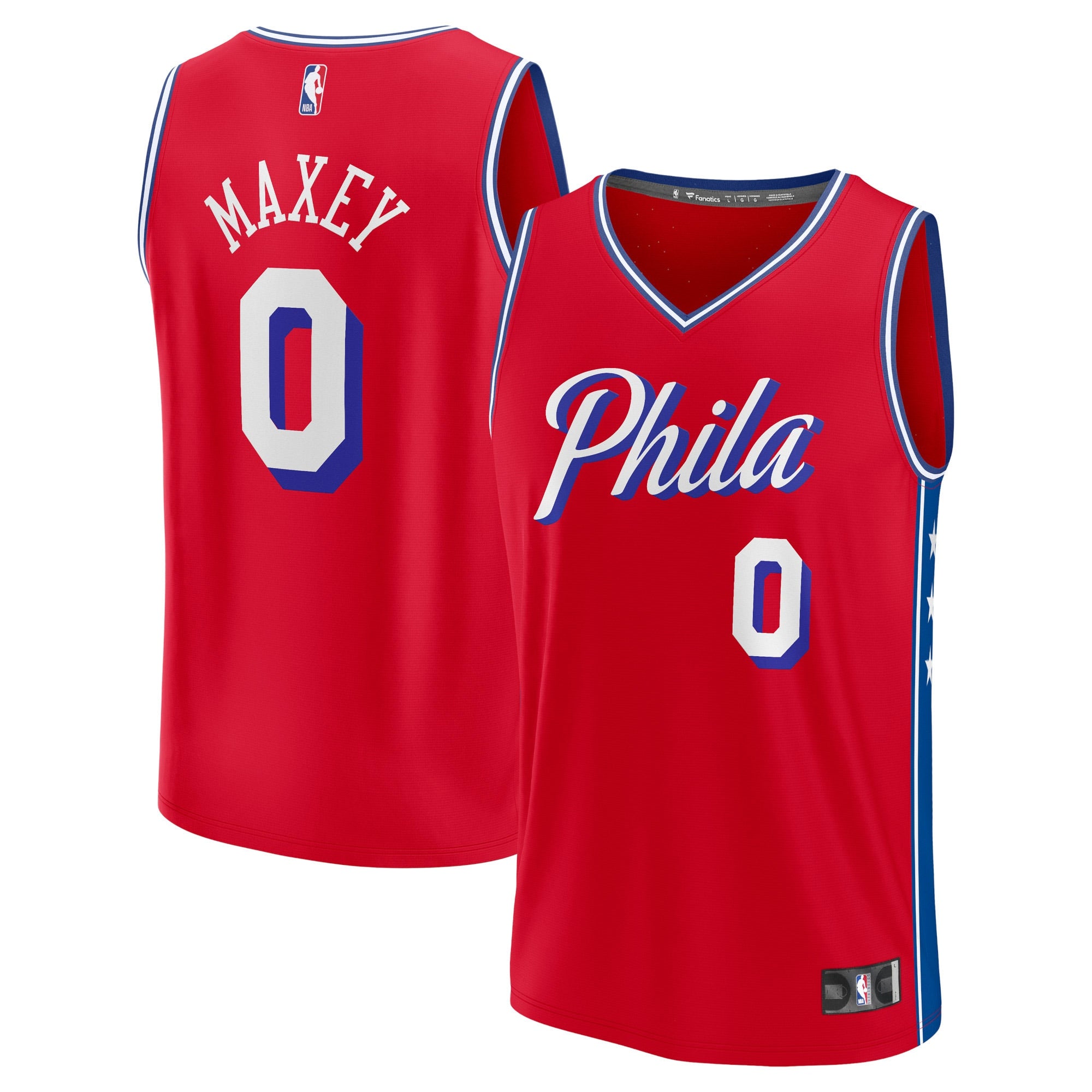 Tyrese Maxey Philadelphia 76ers Fast Break Replica Player Jersey - Statement Edition - Red Basketball TJS0336