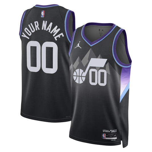 Utah Jazz Jordan Brand Unisex 2024/25 Custom Swingman Jersey - Statement Edition - Black Basketball TJS0466