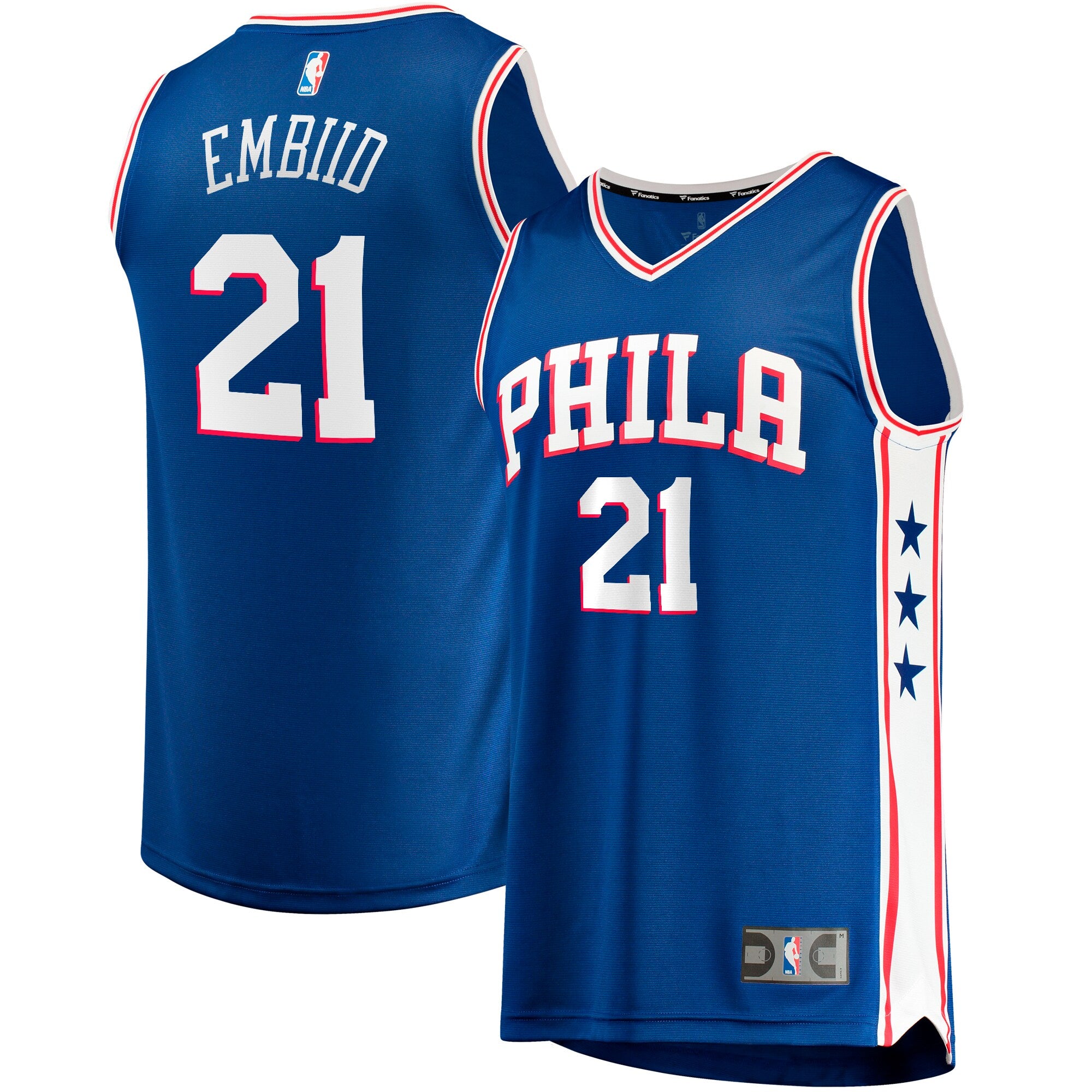 Joel Embiid Philadelphia 76ers Big & Tall Fast Break Player Jersey - Royal - Icon Edition Basketball TJS0352