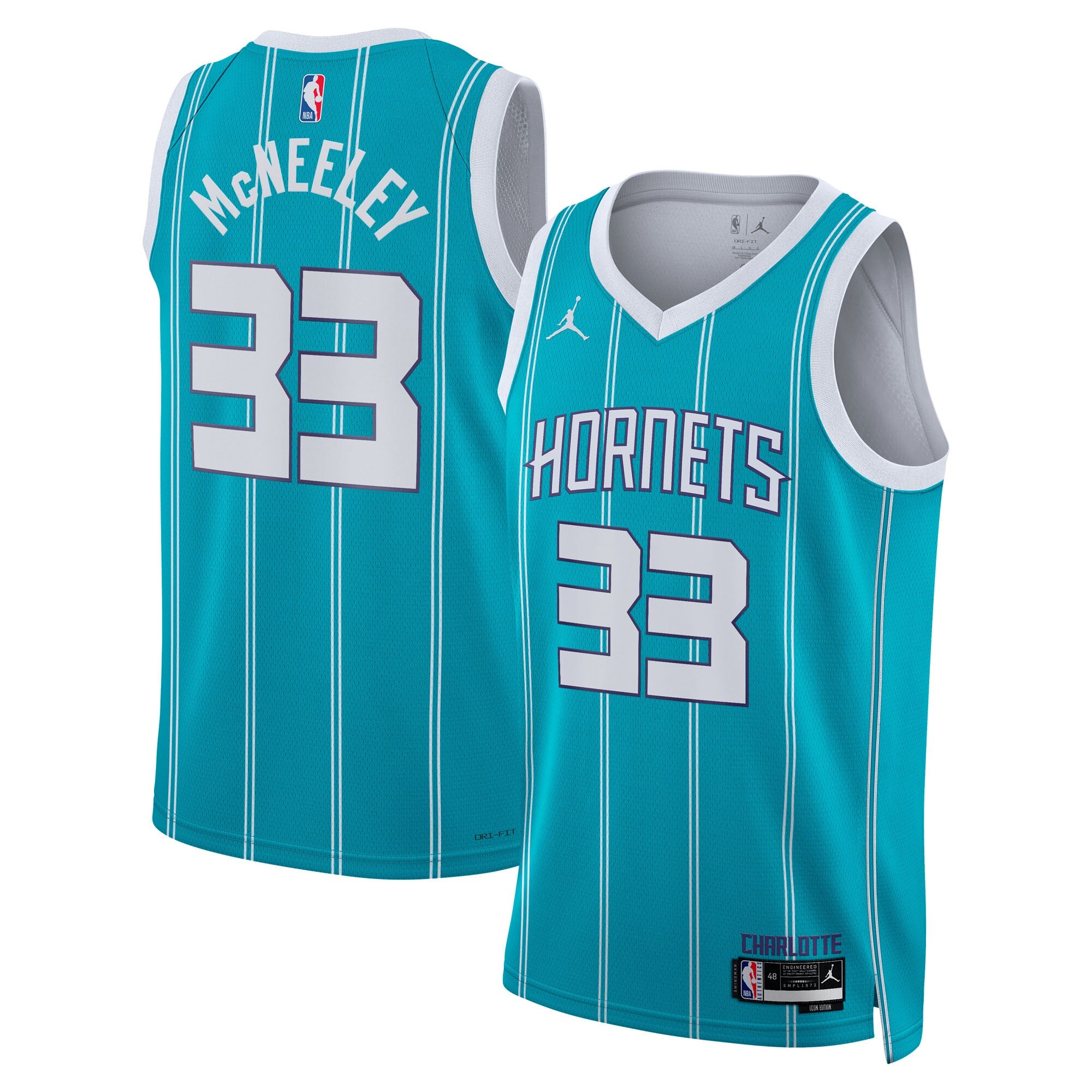 Liam McNeeley Charlotte Hornets Jordan Brand Unisex Swingman Jersey - Teal - Icon Edition Basketball TJS0419