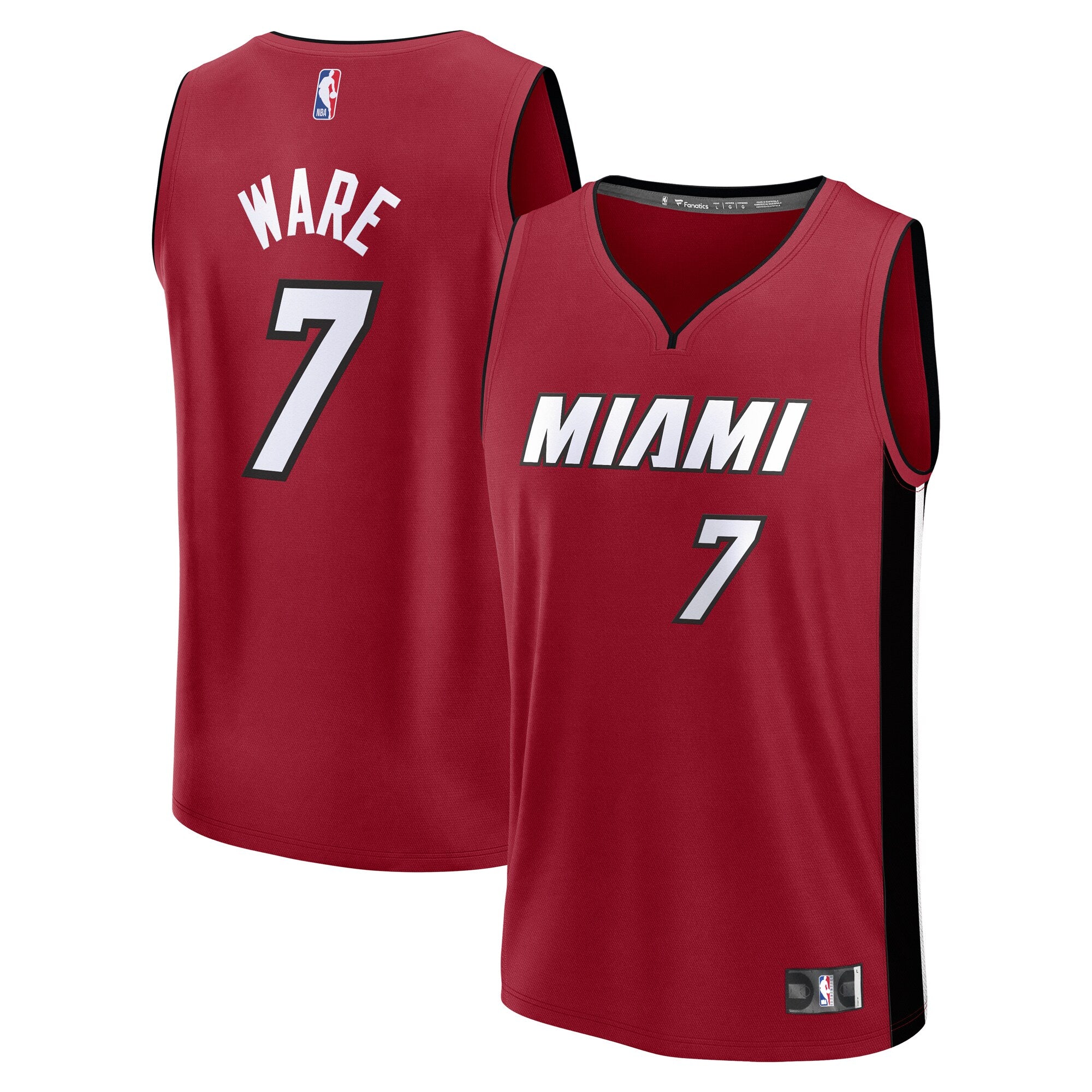 Kel'el Ware Miami Heat Fast Break Player Jersey - Statement Edition - Red Basketball TJS0434