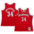 Giannis Antetokounmpo Milwaukee Bucks M & N 2014/15 Hardwood Classics Swingman Jersey - Red Basketball TJS0436