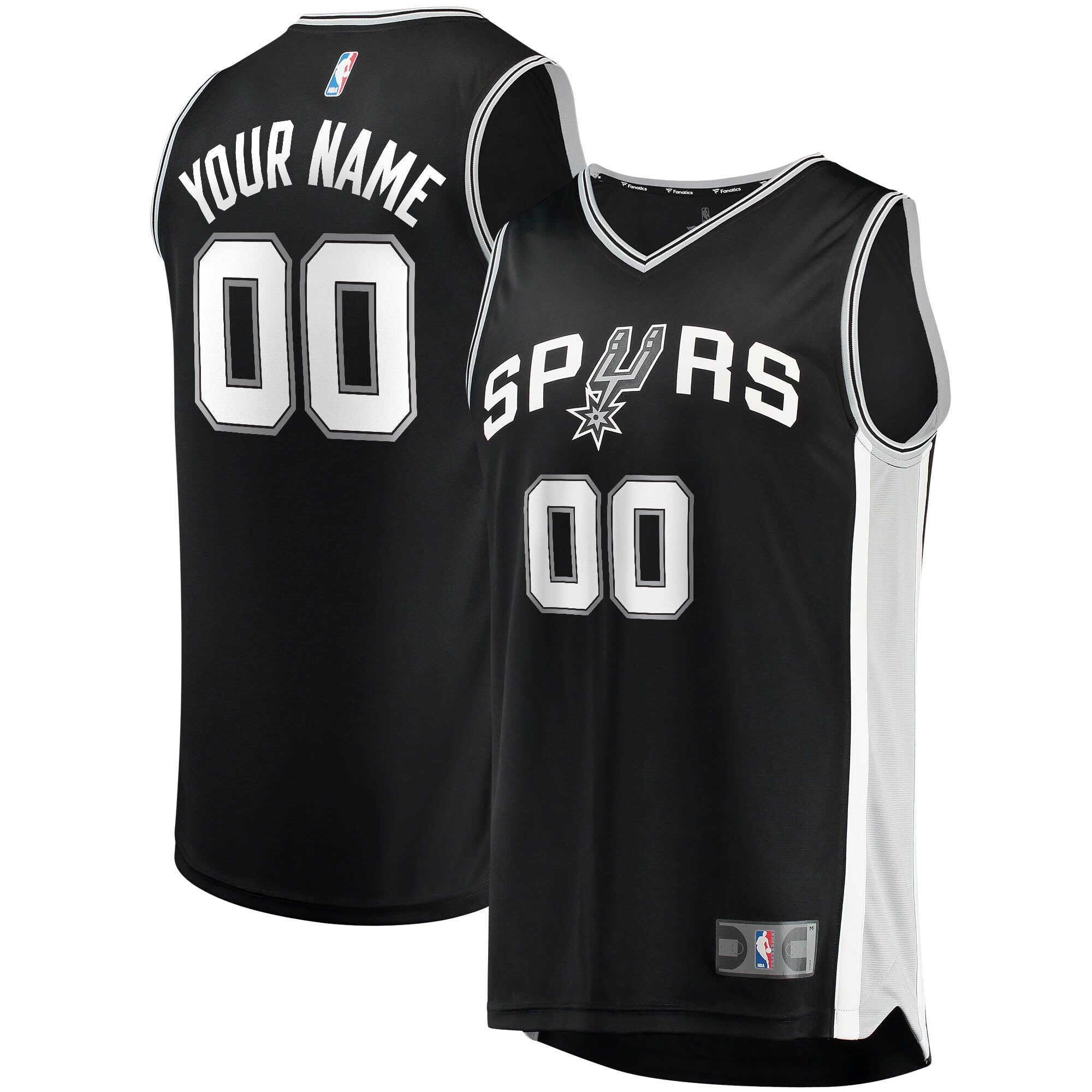 San Antonio Spurs Fast Break Custom Replica Jersey Black - Icon Edition Basketball TJS0481
