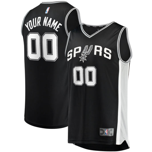 San Antonio Spurs Fast Break Custom Replica Jersey Black - Icon Edition Basketball TJS0481
