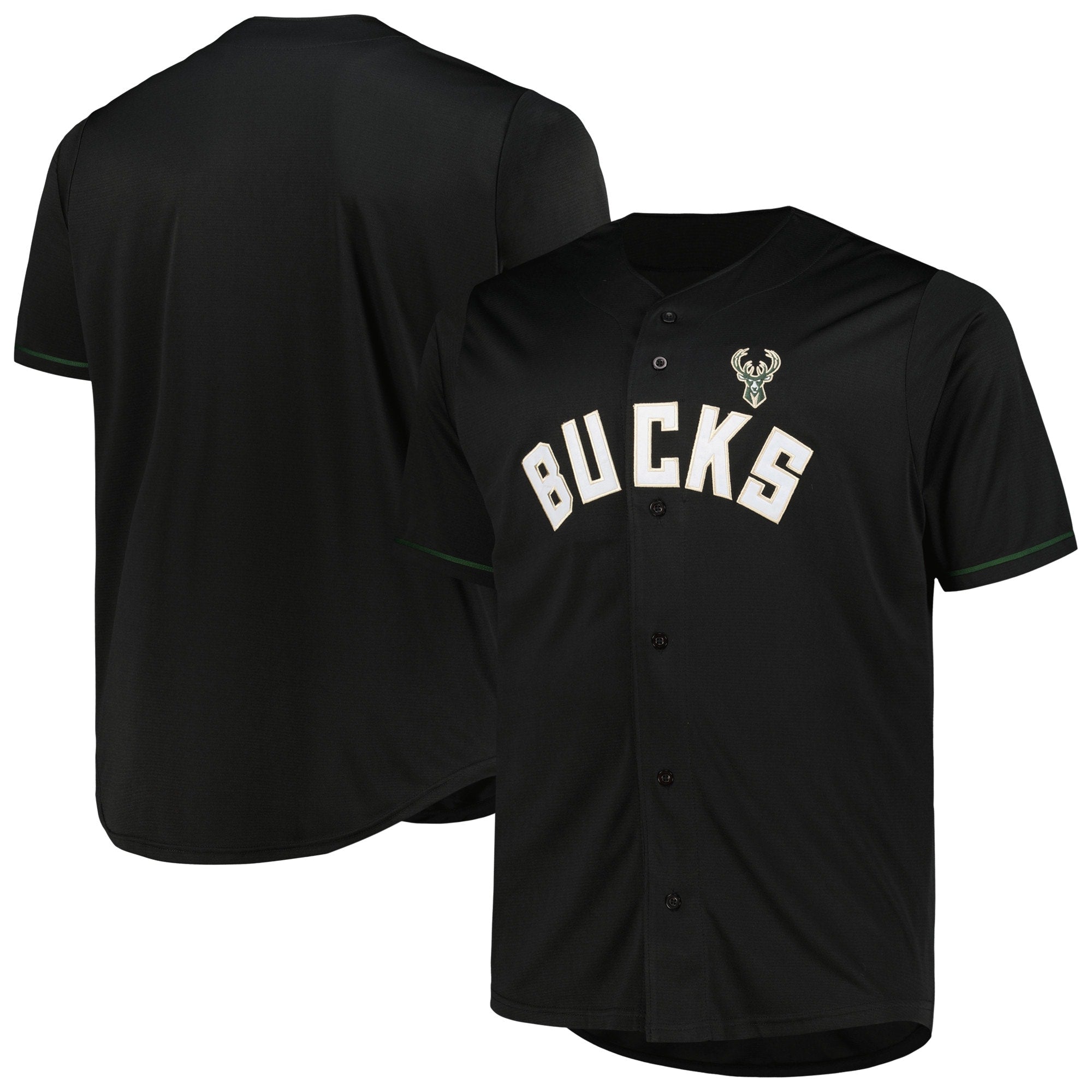 Milwaukee Bucks Profile Big & Tall Pop Jersey - Black Basketball TJS0424