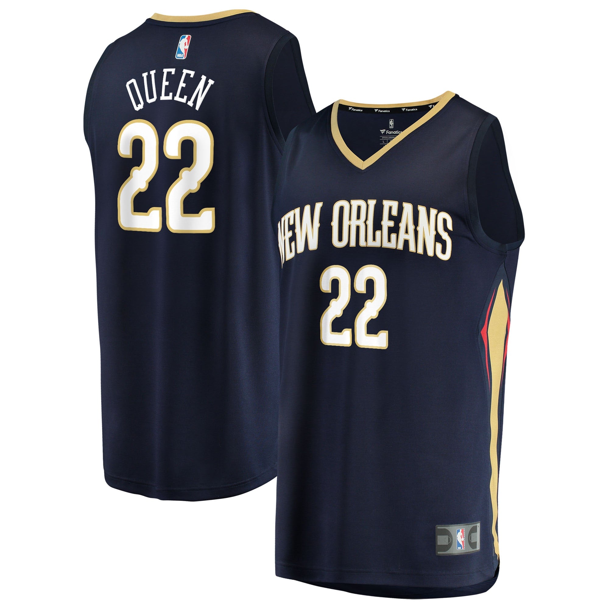 Derik Queen New Orleans Pelicans Fast Break Replica Jersey - Navy - Icon Edition Basketball TJS0395