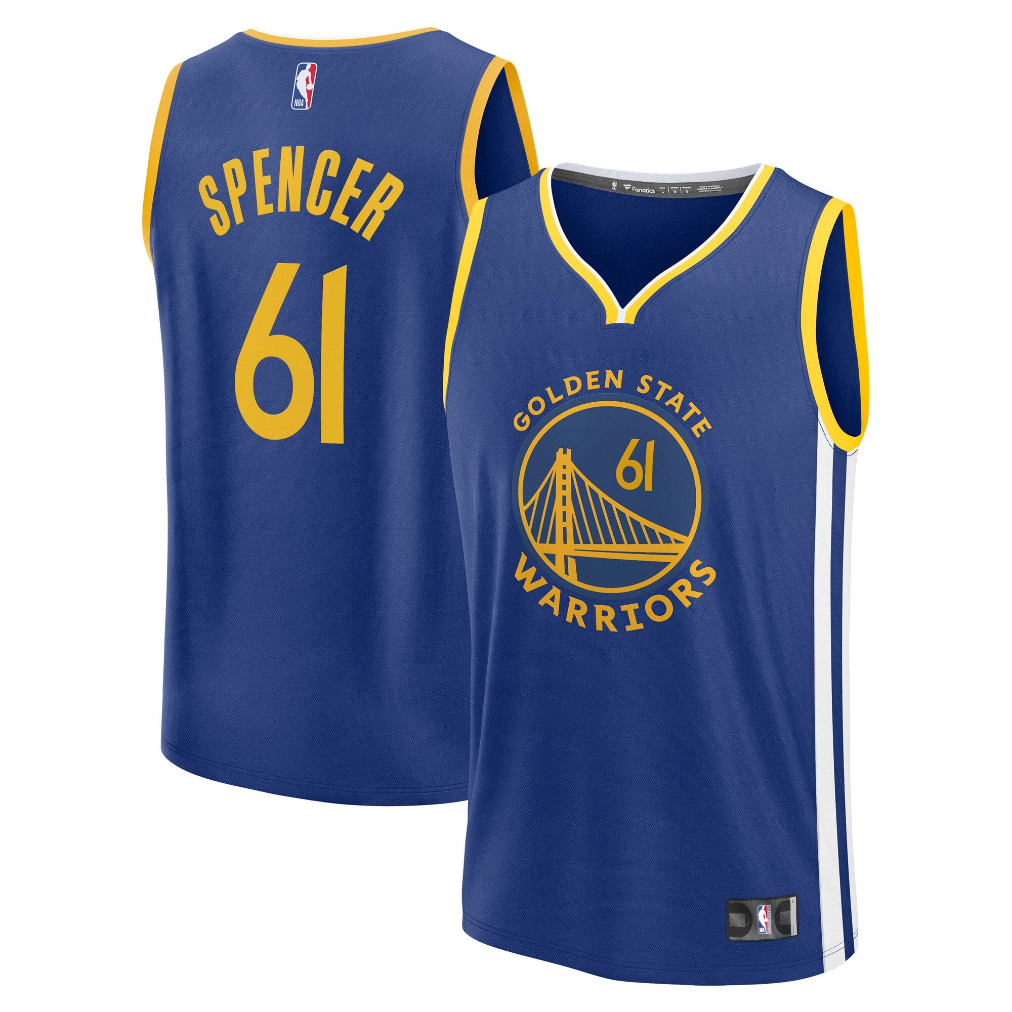 Pat Spencer Golden State Warriors Fast Break Replica Player Jersey - Icon Edition - Royal Basketball TJS0499