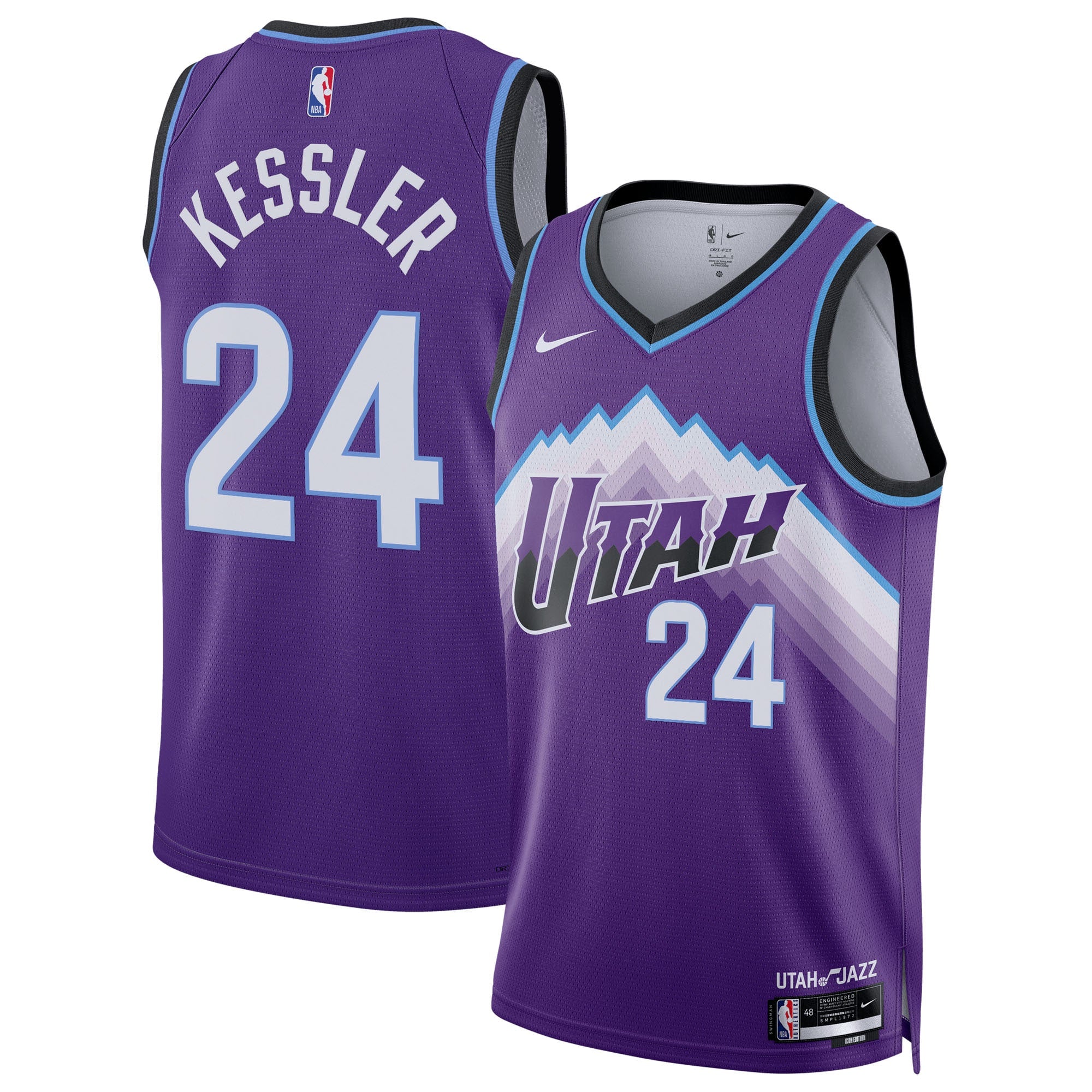 Walker Kessler Utah Jazz Unisex Swingman Jersey - Icon Edition - Purple Basketball TJS0459