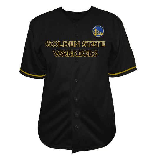 Golden State Warriors Big & Tall Pop Full-Button Jersey - Black Basketball TJS0380