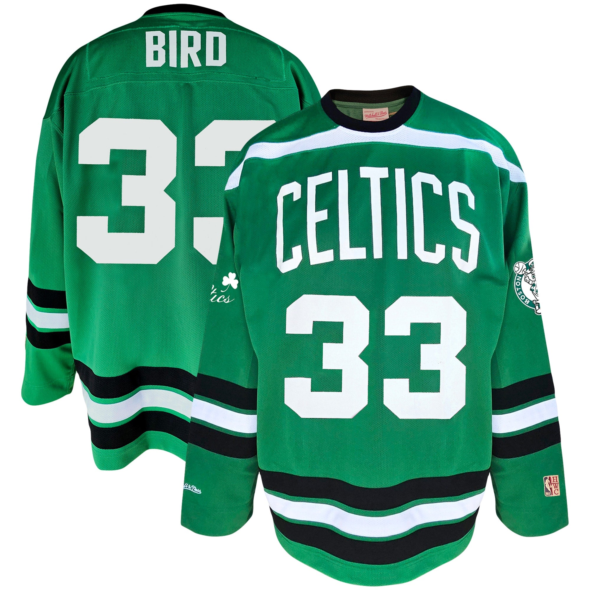 Larry Bird Boston Celtics M & N Big & Tall Hockey Jersey - Kelly Green Basketball TJS0339