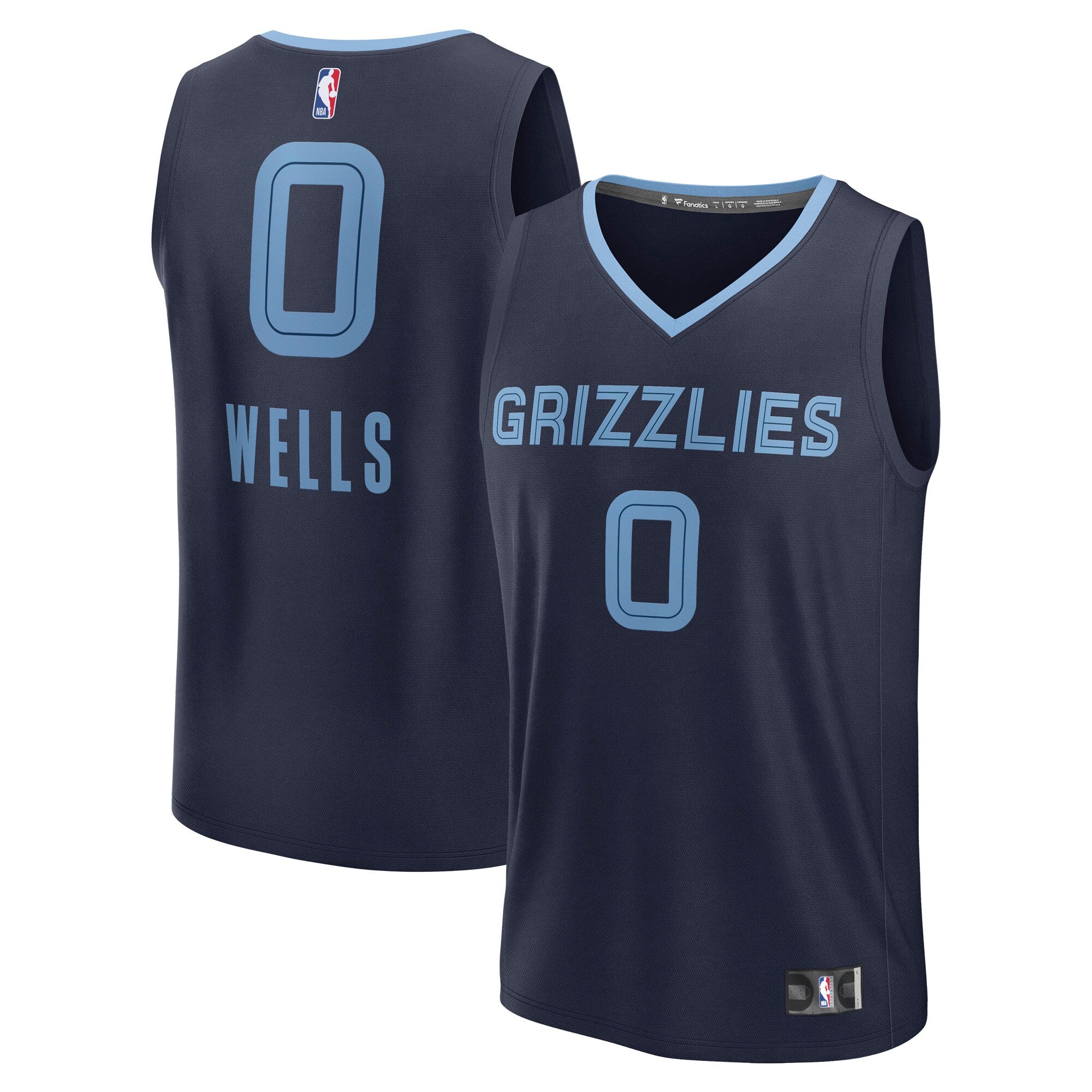 Jaylen Wells Memphis Grizzlies Fast Break Replica Player Jersey - Icon Edition - Navy Basketball TJS0437