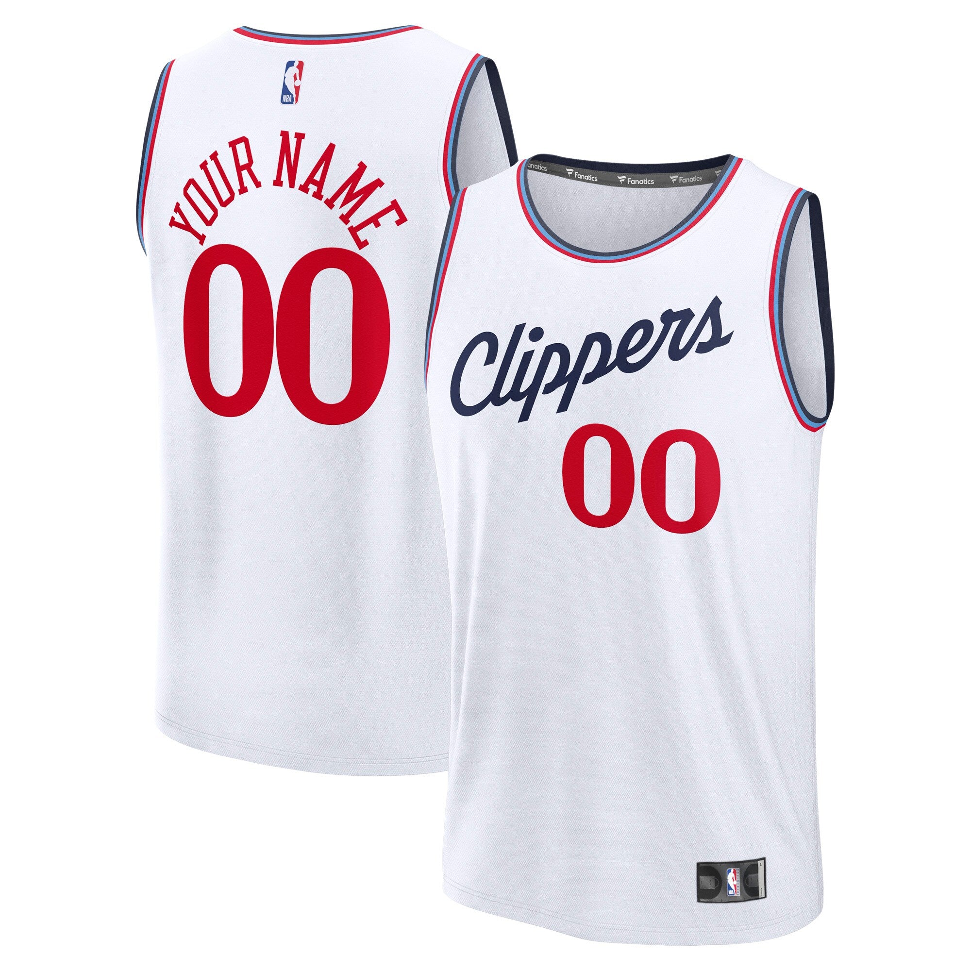 LA Clippers Fast Break Custom Jersey - Association Edition - White Basketball TJS0451