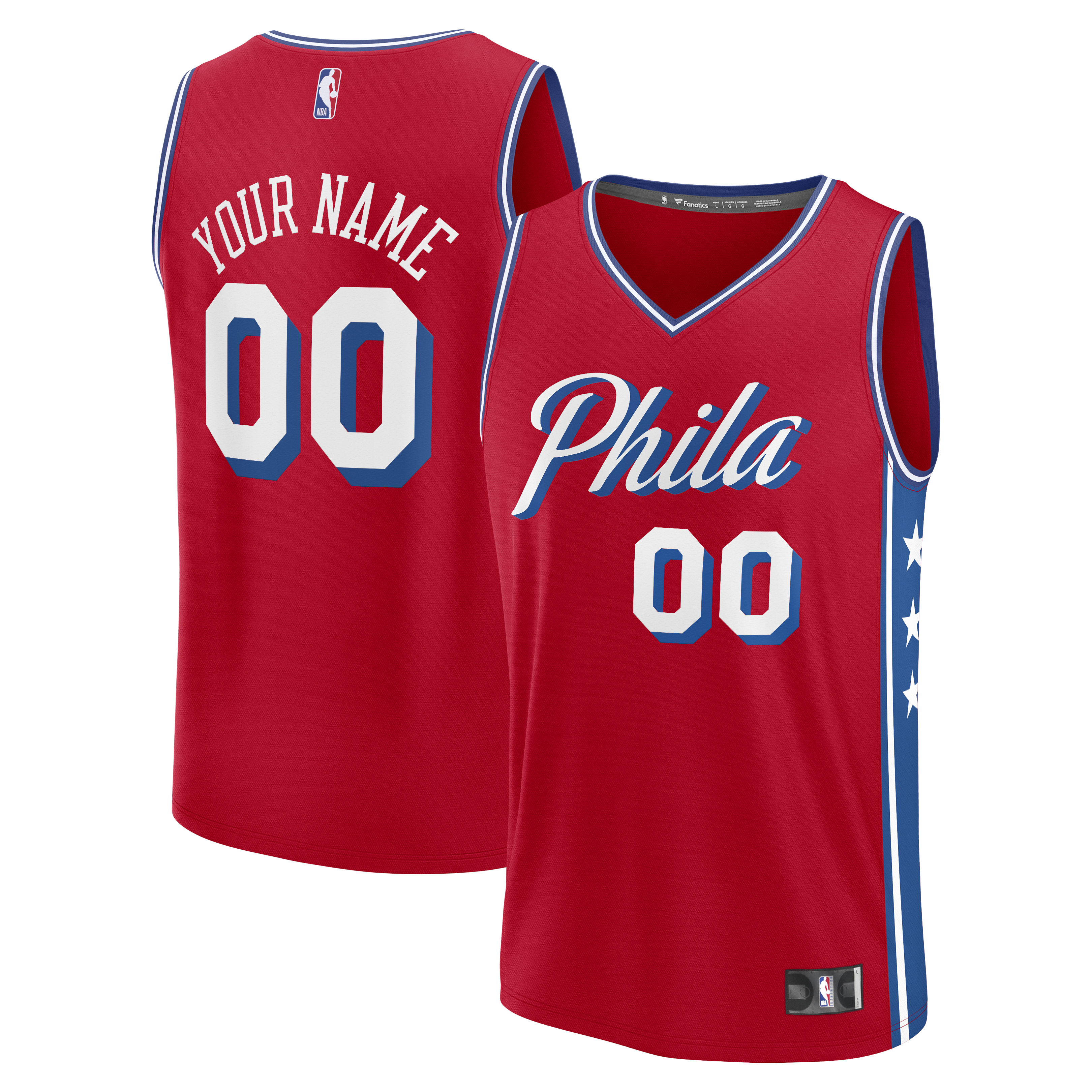 Philadelphia 76ers Fast Break Custom Jersey - Icon Edition - Red Basketball TJS0442