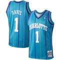 Baron Davis Charlotte Hornets M & N 1999/00 Hardwood Classics Swingman Jersey - Teal Basketball TJS0462
