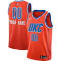 Oklahoma City Thunder Jordan Brand Swingman Custom Jersey - Statement Edition - Orange Basketball TJS0373