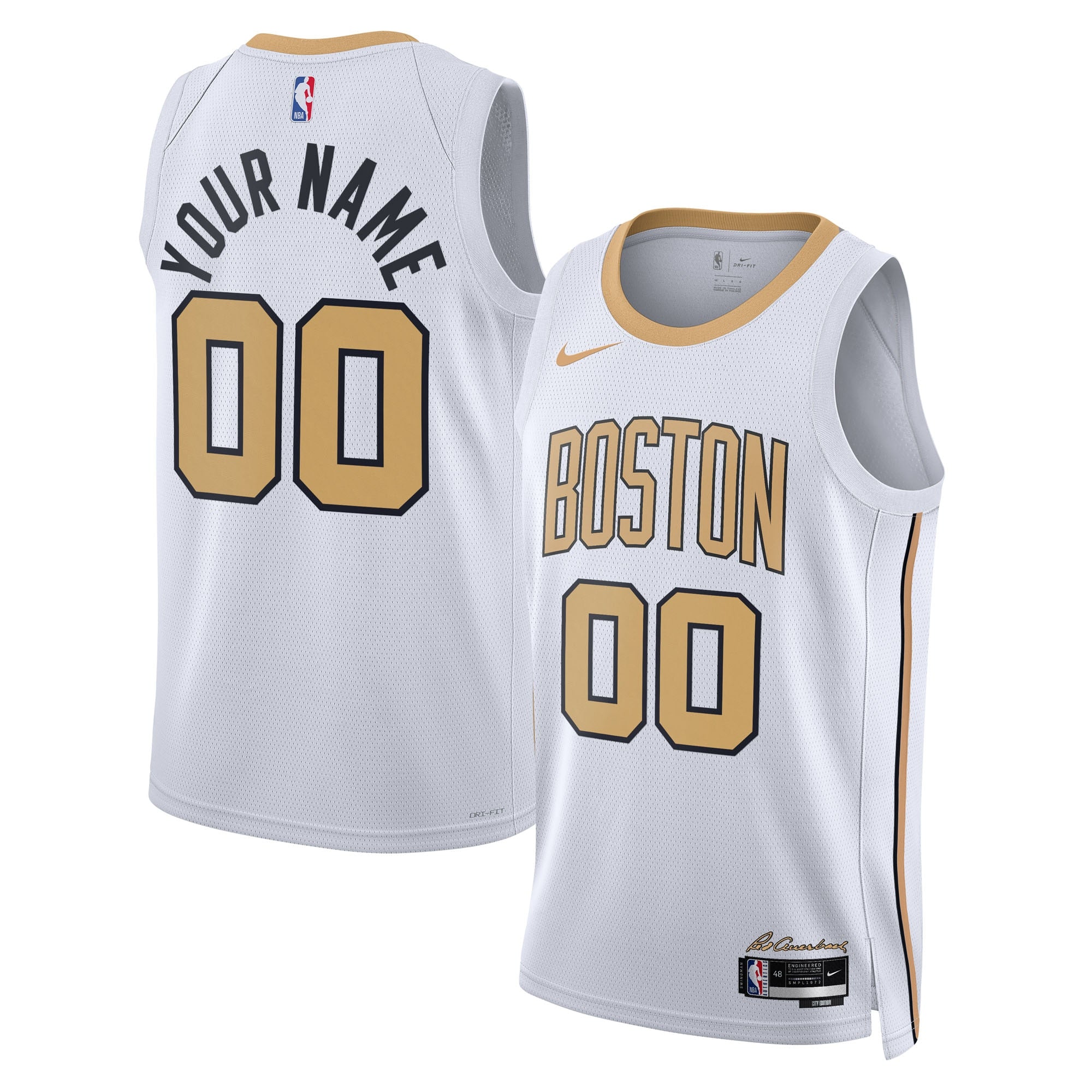 Boston Celtics Unisex 2025/26 City Edition Swingman Custom Jersey - White Basketball TJS0448