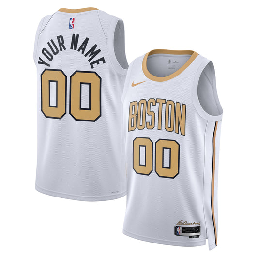 Boston Celtics Unisex 2025/26 City Edition Swingman Custom Jersey - White Basketball TJS0448