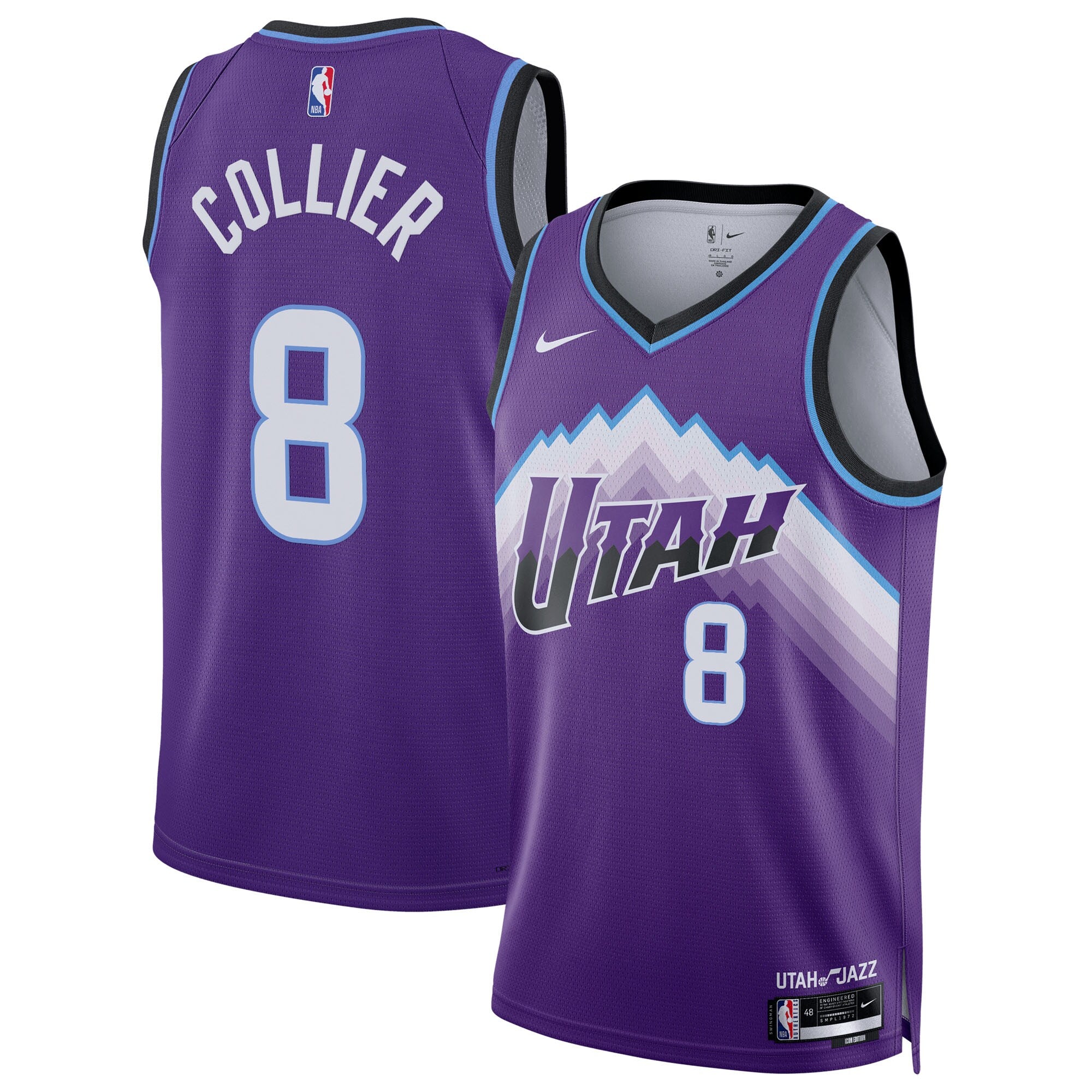 Isaiah Collier Utah Jazz Unisex Swingman Jersey - Icon Edition - Purple Basketball TJS0366