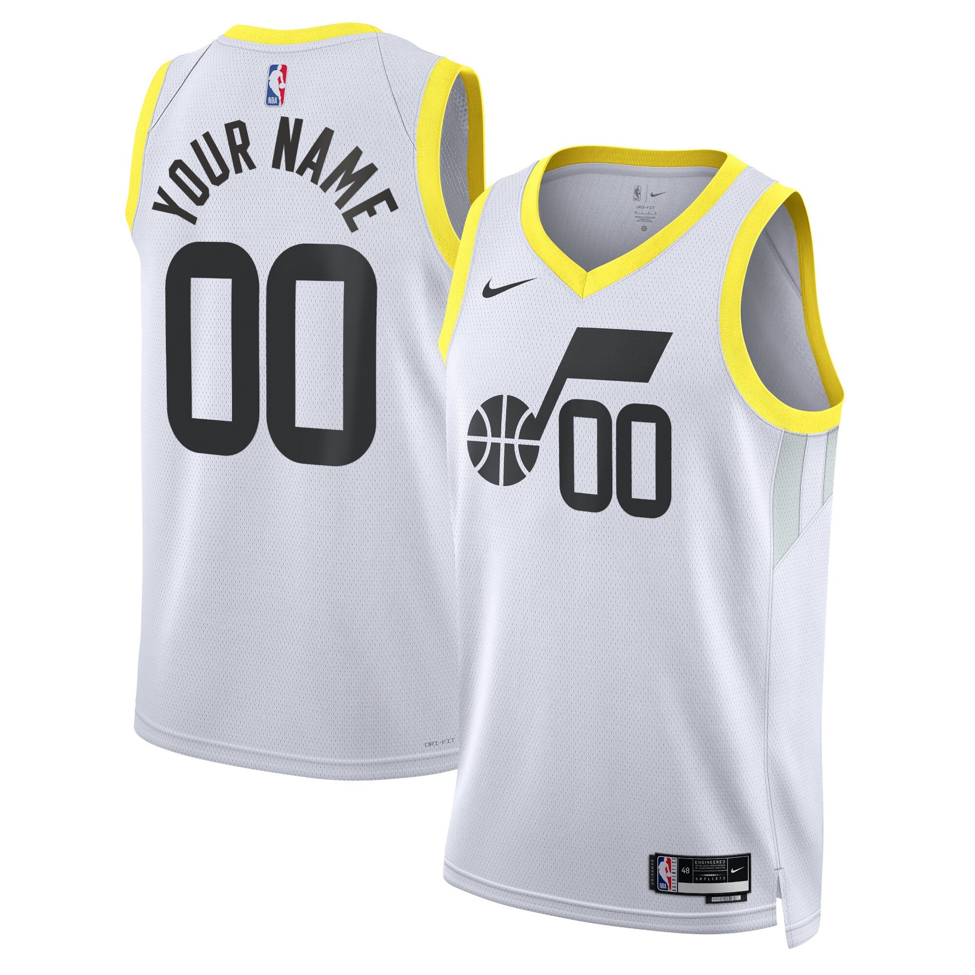 Utah Jazz Unisex Swingman Custom Jersey White - Association Edition Basketball TJS0428