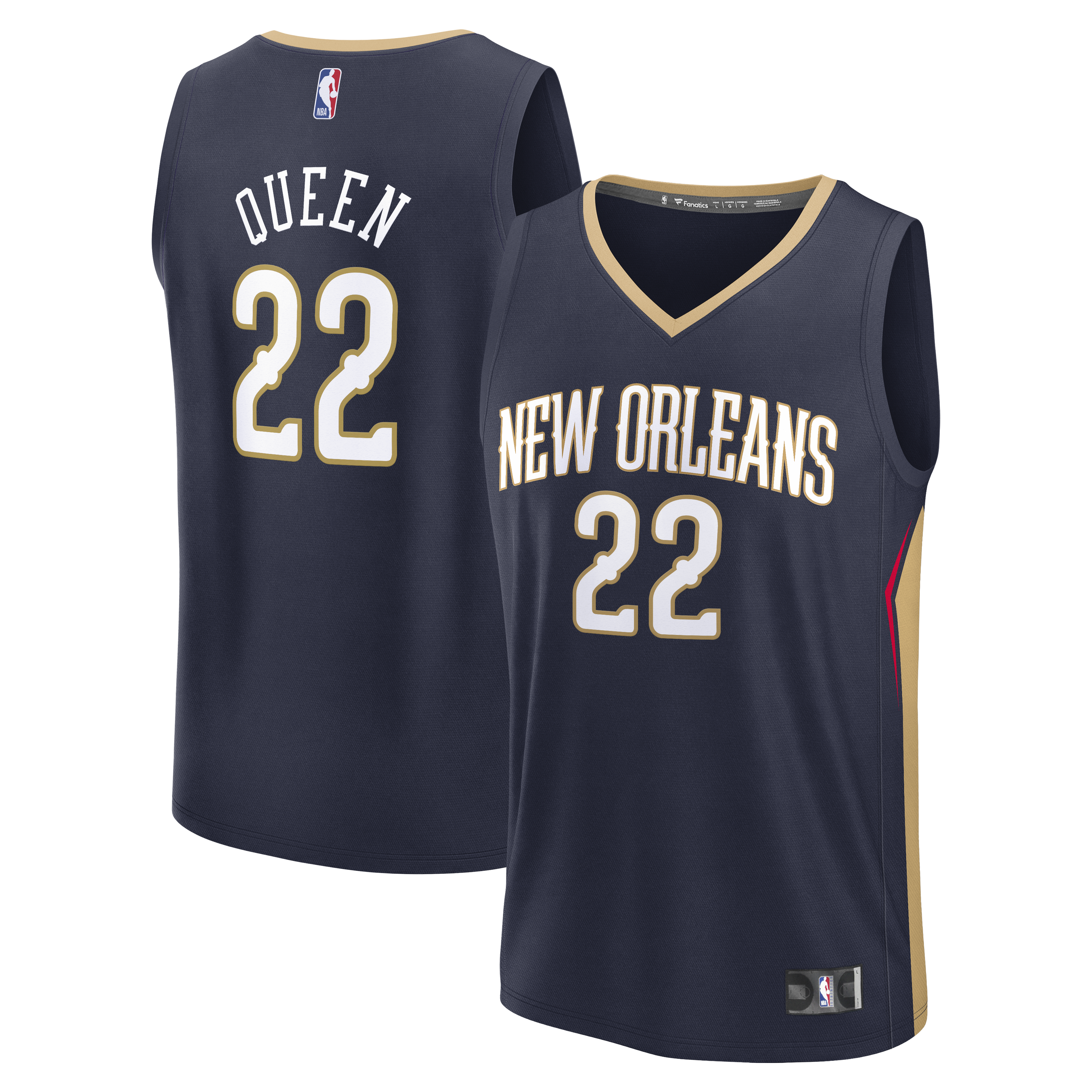 Derik Queen New Orleans Pelicans Fast Break Replica Jersey - Icon Edition - Navy Basketball TJS0564