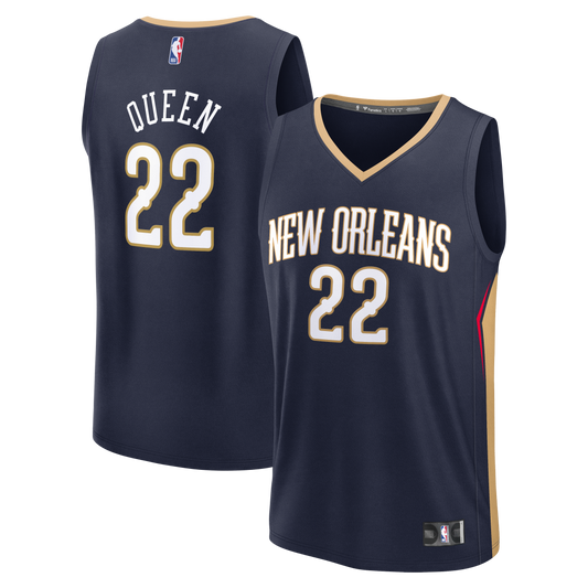 Derik Queen New Orleans Pelicans Fast Break Replica Jersey - Icon Edition - Navy Basketball TJS0564