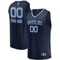 Memphis Grizzlies Fast Break Custom Replica Jersey Navy - Icon Edition Basketball TJS0530