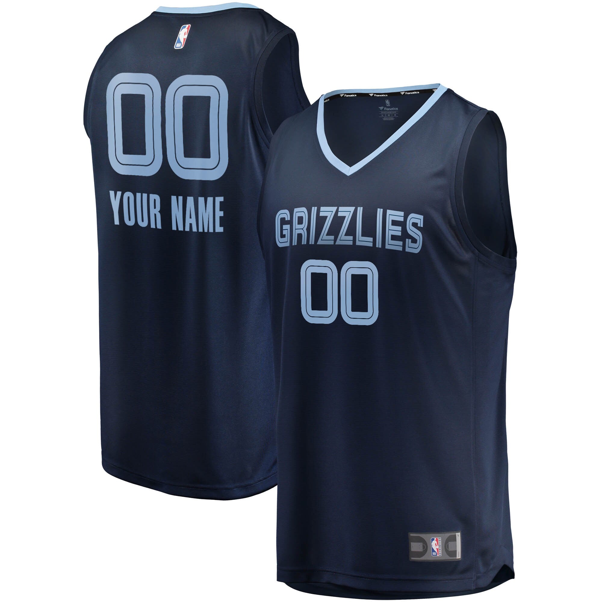 Memphis Grizzlies Fast Break Custom Replica Jersey Navy - Icon Edition Basketball TJS0530