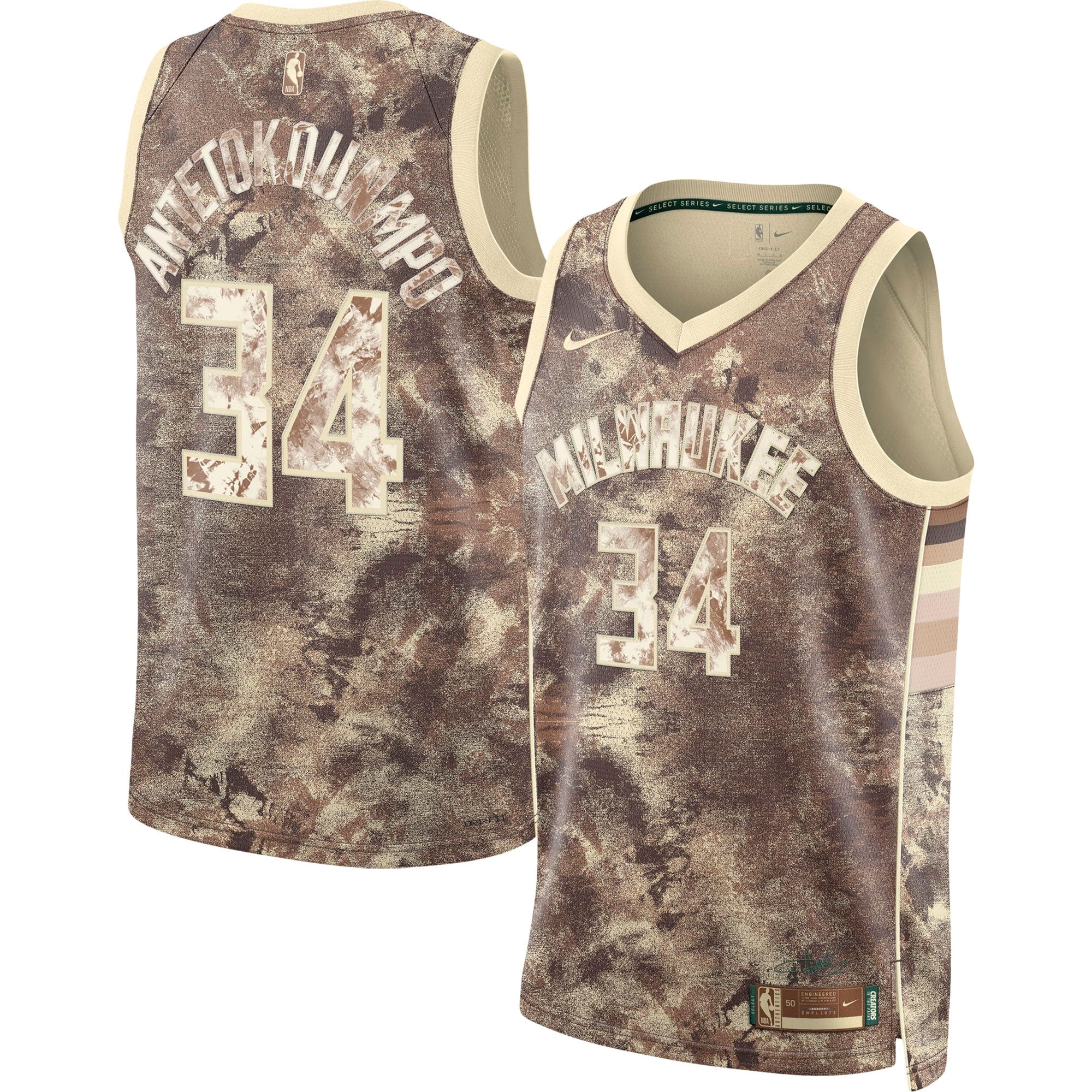 Giannis Antetokounmpo Milwaukee Bucks Unisex Select Series Swingman Jersey - Brown Basketball TJS0465