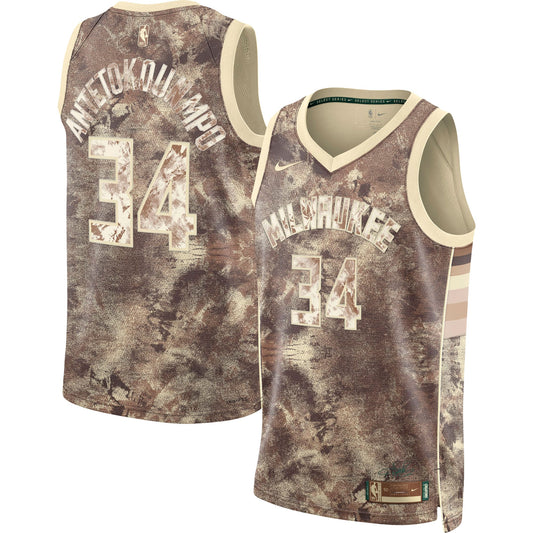 Giannis Antetokounmpo Milwaukee Bucks Unisex Select Series Swingman Jersey - Brown Basketball TJS0465