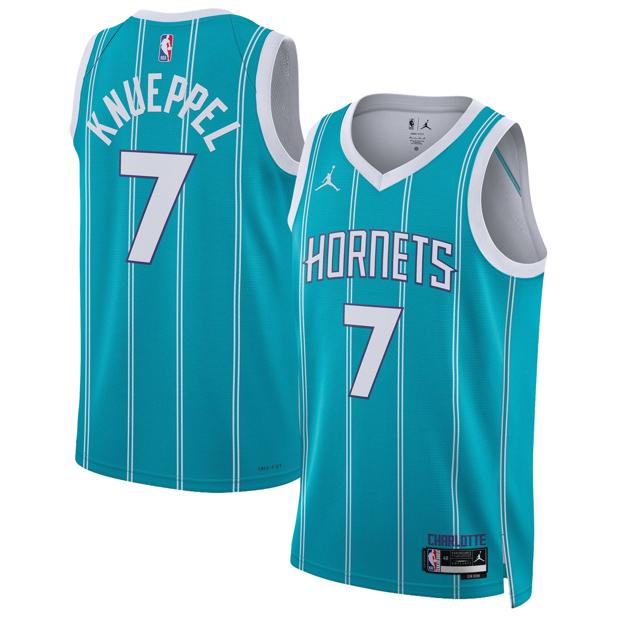 Kon Knueppel Charlotte Hornets Jordan Brand Unisex Swingman Jersey - Icon Edition - Teal Basketball TJS0566