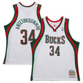 Giannis Antetokounmpo Milwaukee Bucks M & N 2013/14 Hardwood Classics Swingman Jersey - White Basketball TJS0560