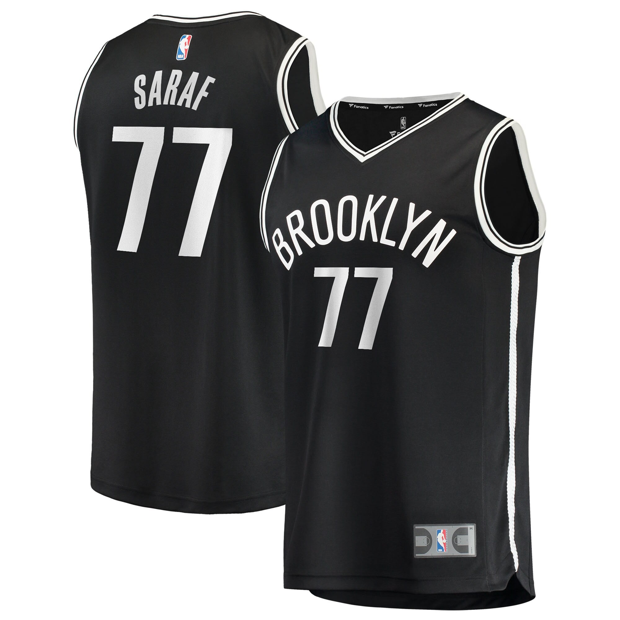 Ben Saraf Brooklyn Nets Fast Break Replica Jersey - Black - Icon Edition Basketball TJS0511