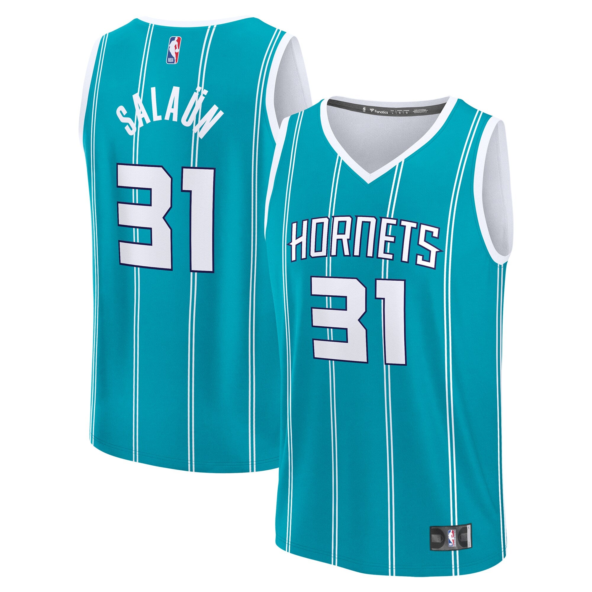 Tidjane Salaun Charlotte Hornets 2024 Draft Fast Break Player Jersey - Icon Edition - Teal Basketball TJS0503