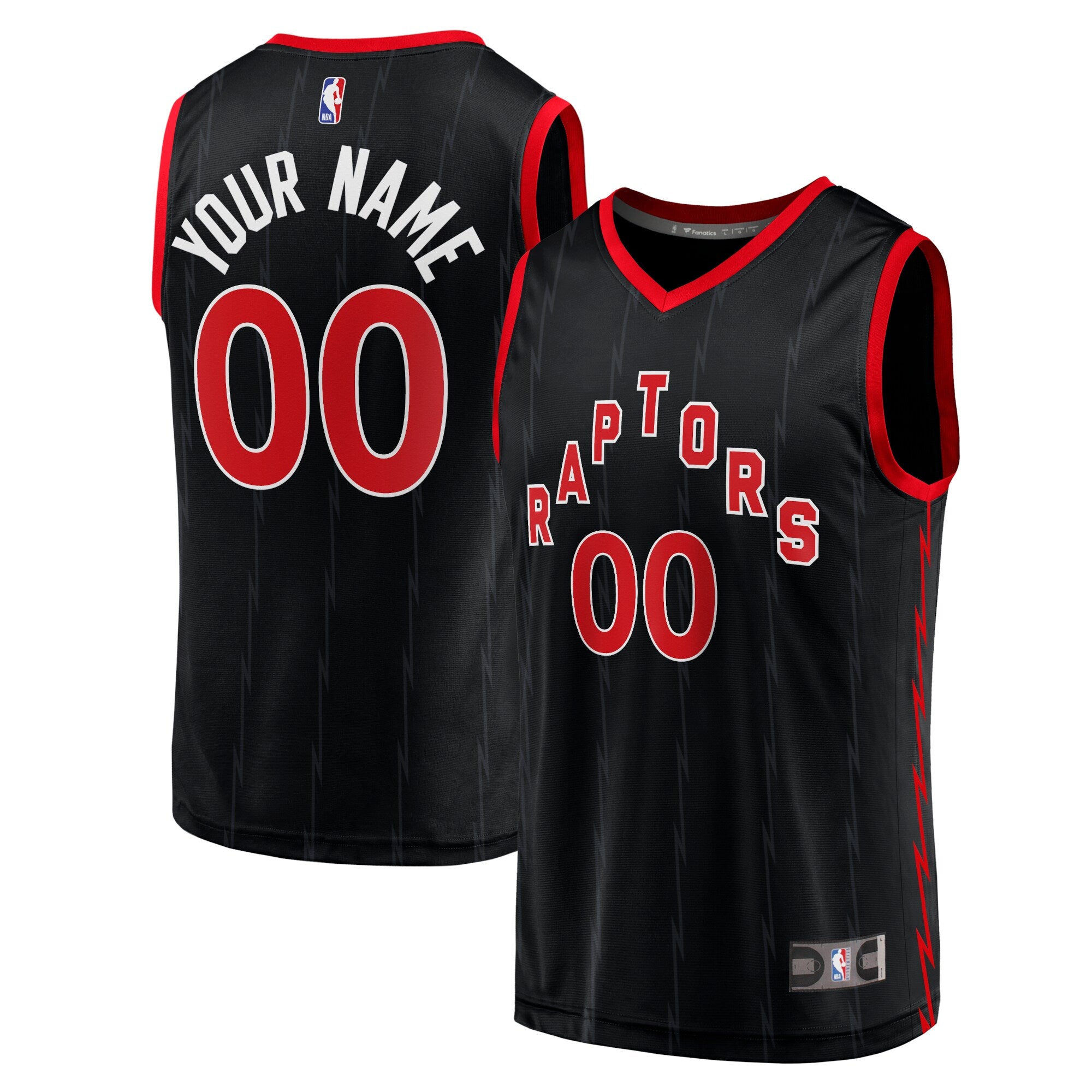Toronto Raptors Fast Break Replica Custom Jersey Black - Statement Edition Basketball TJS0550