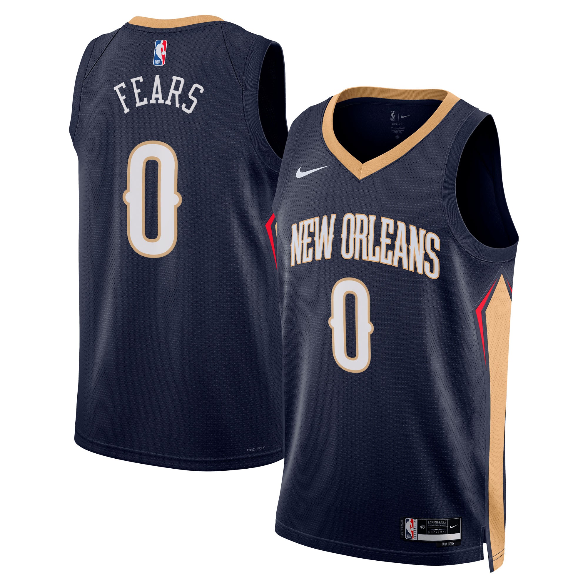 Jeremiah Fears New Orleans Pelicans Unisex Swingman Player Jersey - Icon Edition - Navy Basketball TJS0420