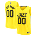 Utah Jazz Fast Break Replica Custom Jersey - Icon Edition - Yellow Basketball TJS0509