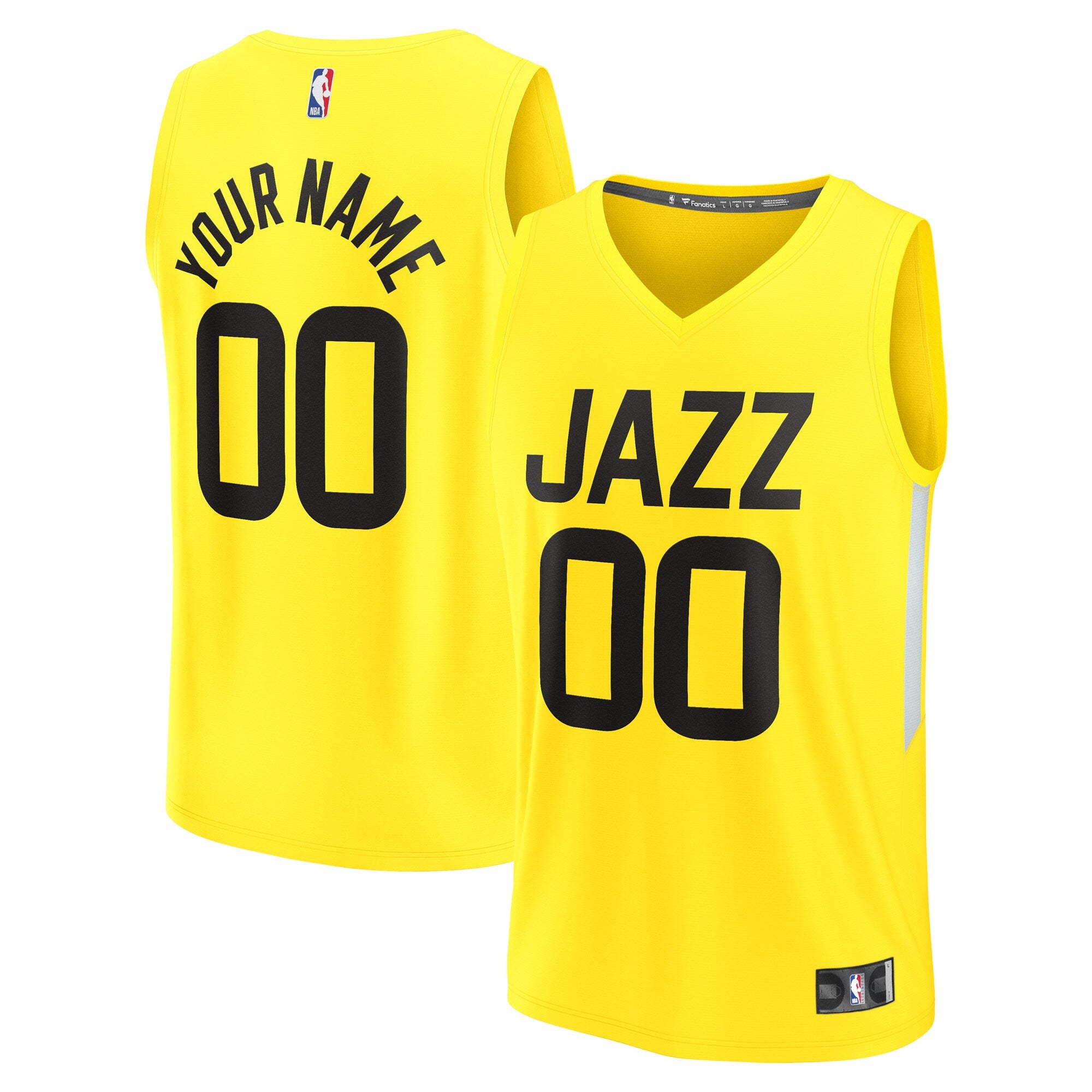 Utah Jazz Fast Break Replica Custom Jersey - Icon Edition - Yellow Basketball TJS0509
