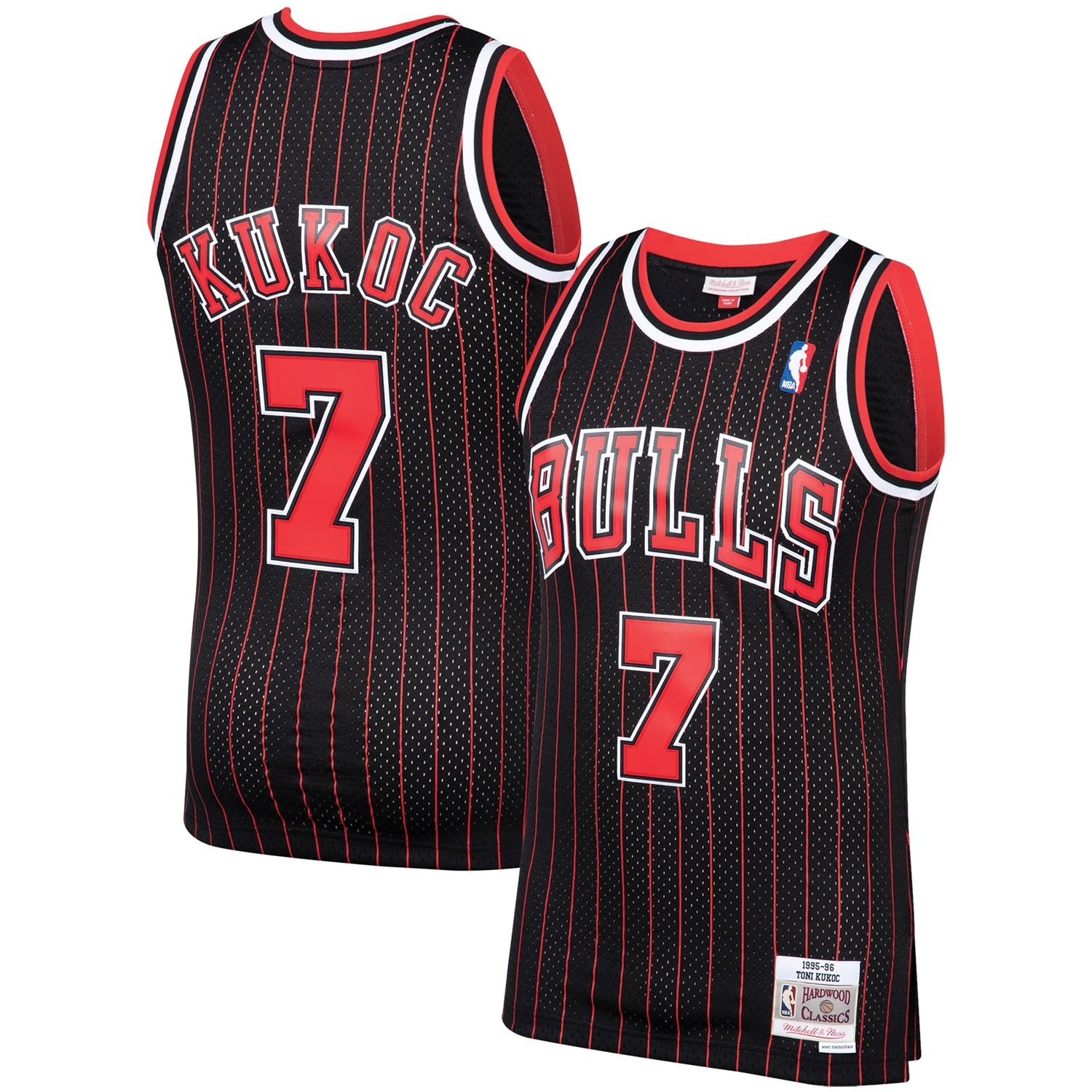 Toni Kukoc Chicago Bulls M & N 1995/96 Hardwood Classics Swingman Jersey - Black Basketball TJS0447