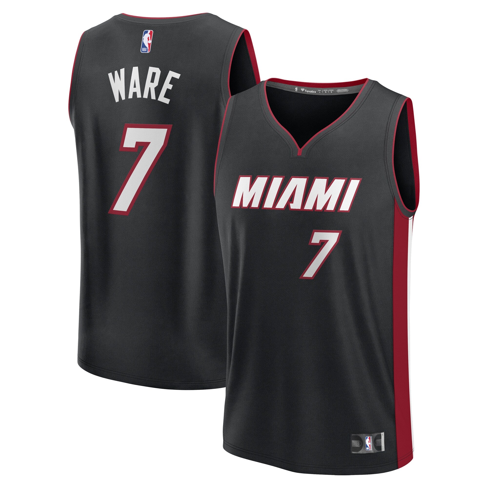 Kel'el Ware Miami Heat Fast Break Replica Player Jersey - Icon Edition - Black Basketball TJS0516