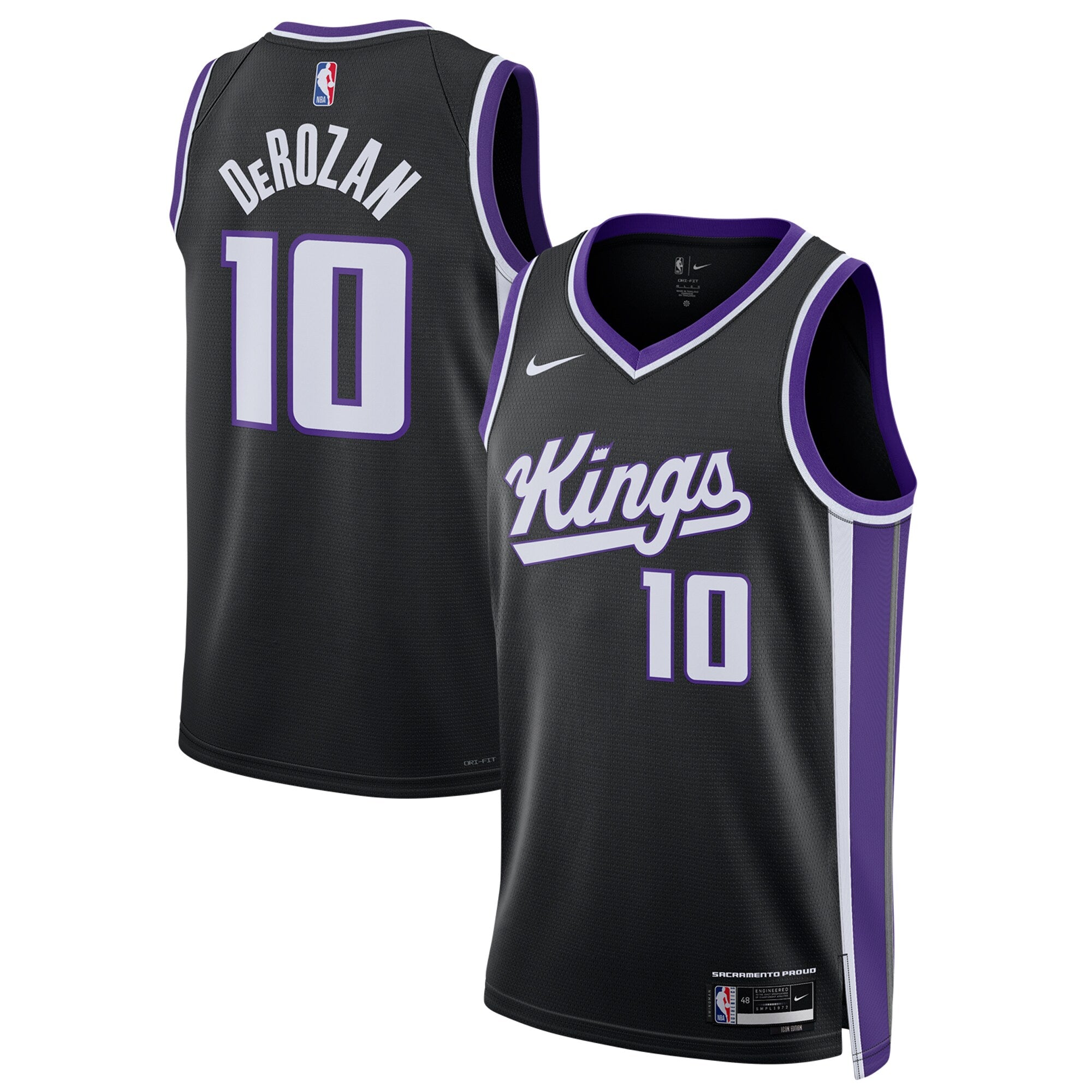 DeMar DeRozan Sacramento Kings Unisex Swingman Player Jersey - Icon Edition - Black Basketball TJS0531