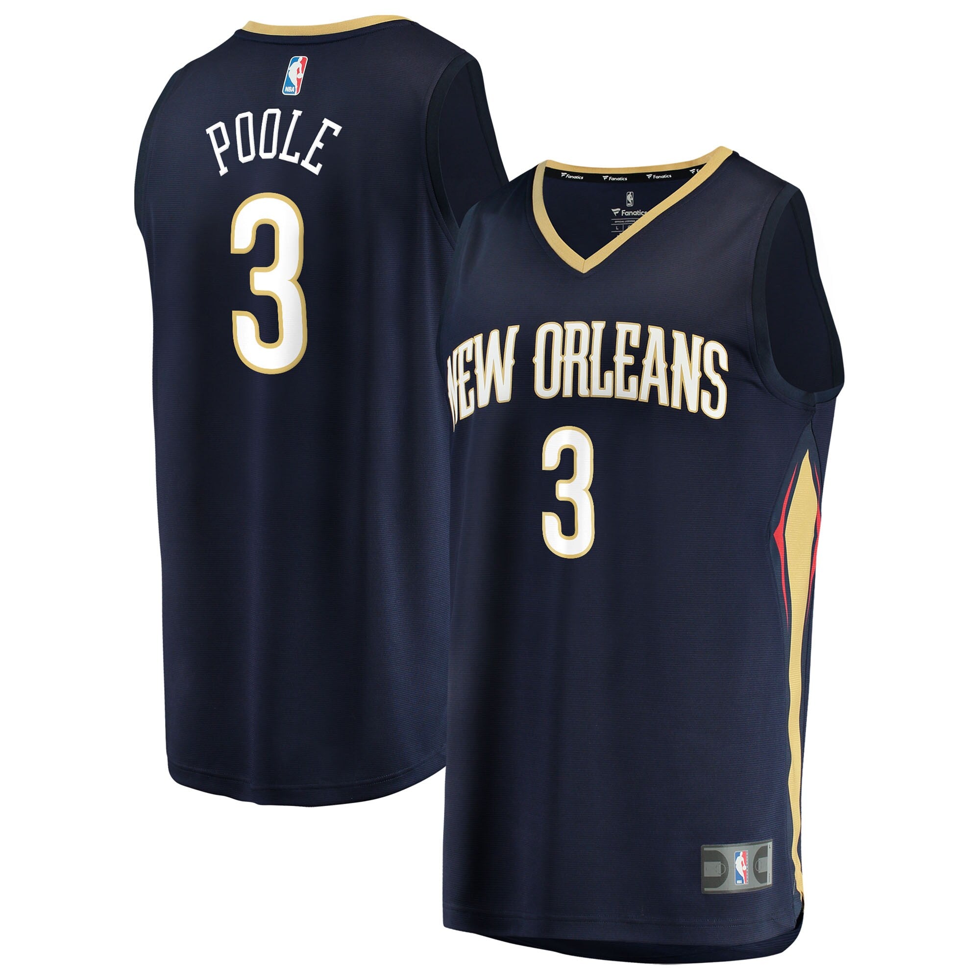 Jordan Poole New Orleans Pelicans Fast Break Replica Jersey - Navy - Icon Edition Basketball TJS0502