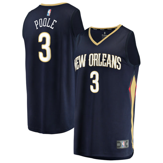 Jordan Poole New Orleans Pelicans Fast Break Replica Jersey - Navy - Icon Edition Basketball TJS0502