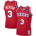 Allen Iverson Philadelphia 76ers M & N 2002/03 Hardwood Classics Swingman Jersey - Red Basketball TJS0491