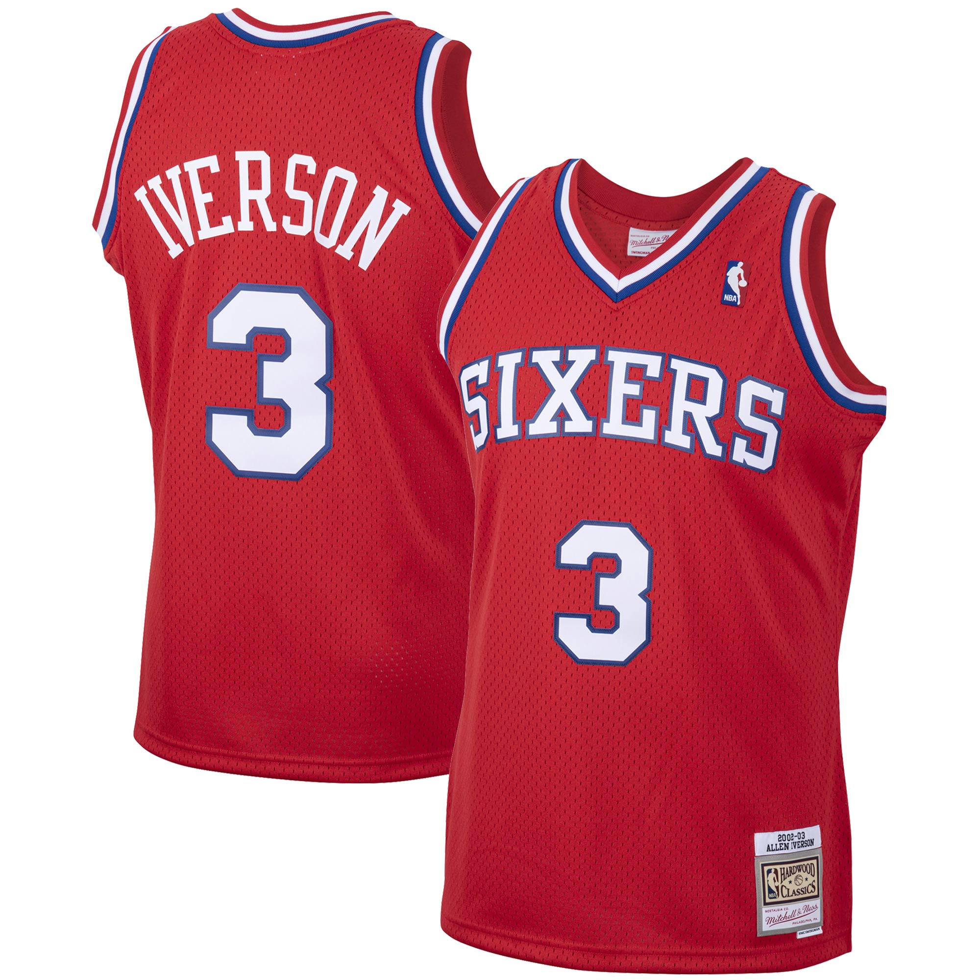 Allen Iverson Philadelphia 76ers M & N 2002/03 Hardwood Classics Swingman Jersey - Red Basketball TJS0491