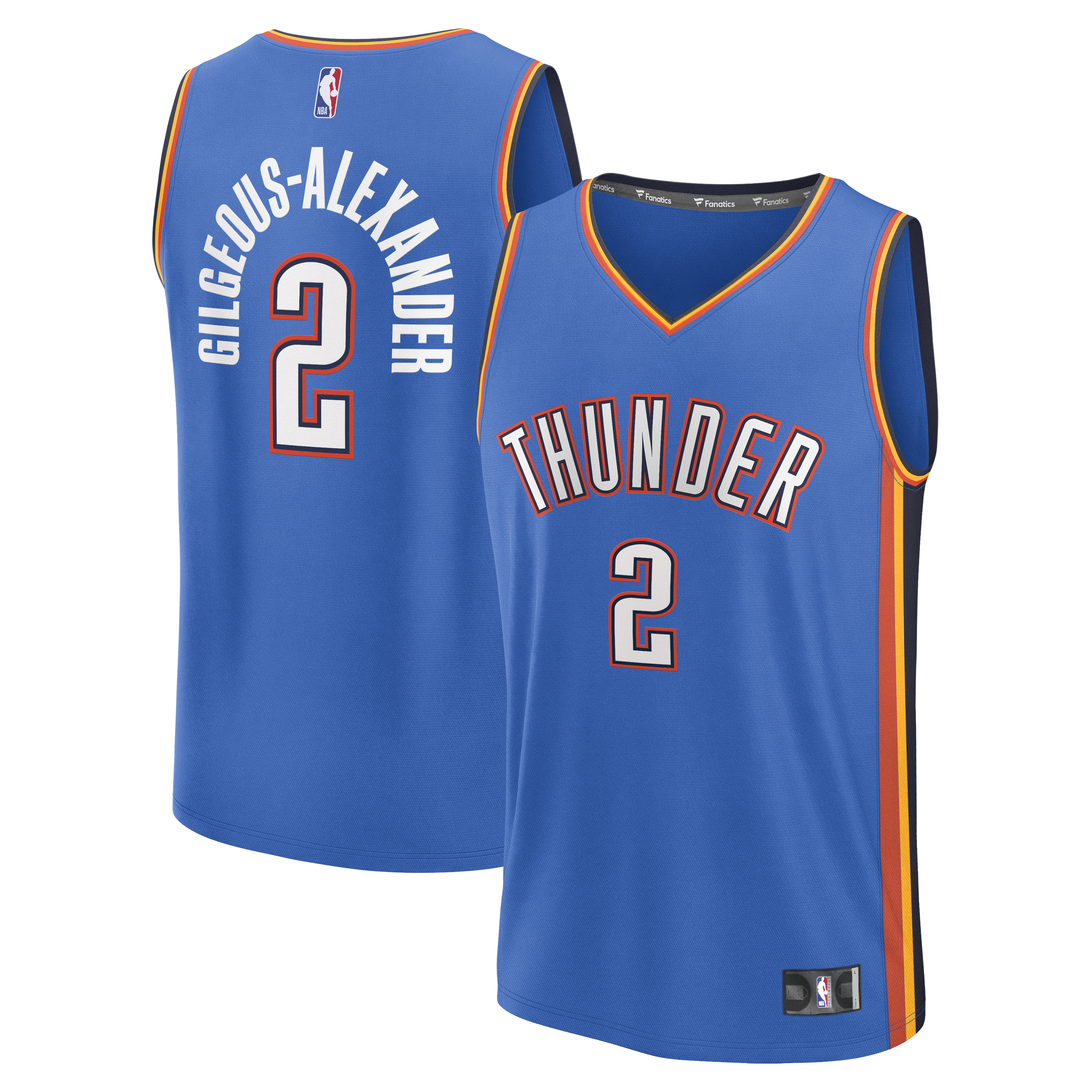 Shai Gilgeous-Alexander Oklahoma City Thunder Fast Break Replica Player Jersey - Icon Edition - Blue Basketball TJS0541
