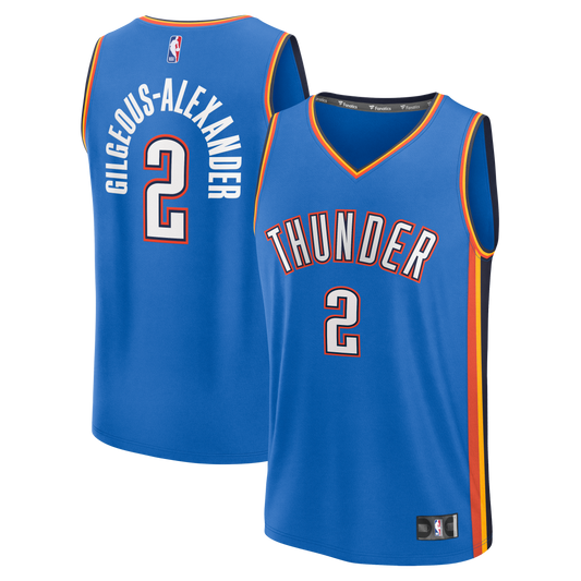 Shai Gilgeous-Alexander Oklahoma City Thunder Fast Break Replica Player Jersey - Icon Edition - Blue Basketball TJS0541