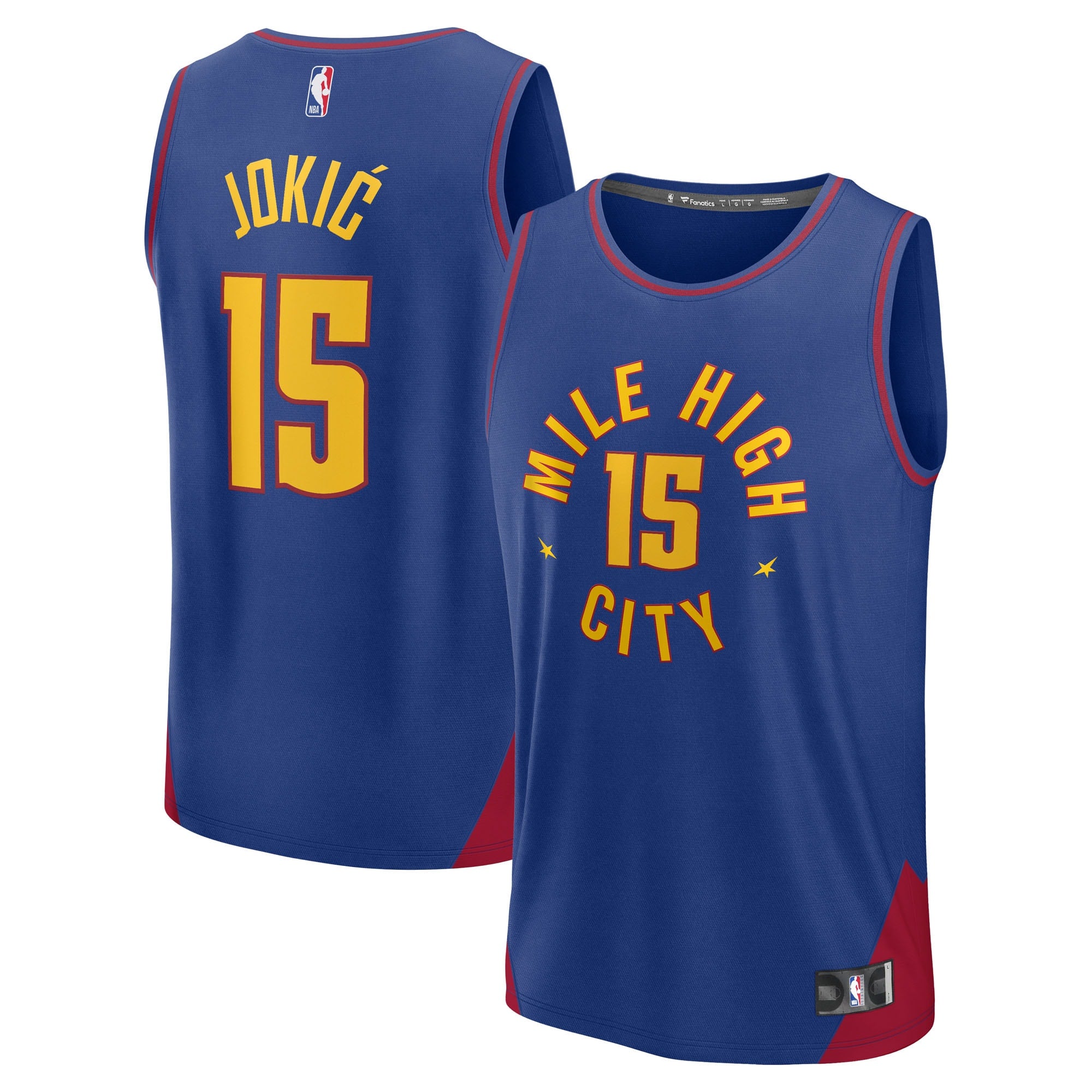 Nikola Jokic Denver Nuggets Fast Break Replica Player Jersey - Statement Edition - Blue Basketball TJS0547