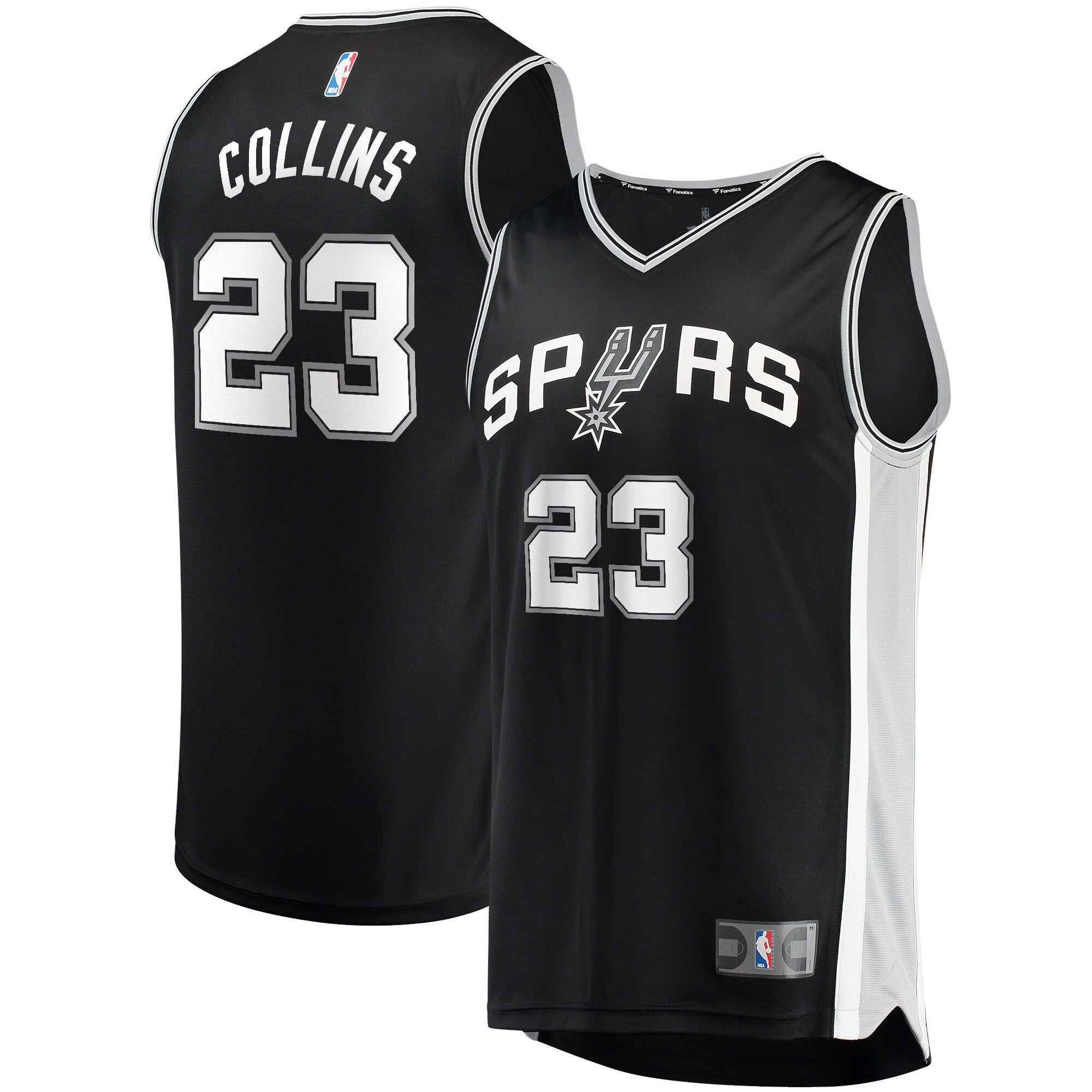 Zach Collins San Antonio Spurs Fast Break Replica Jersey - Icon Edition - Black Basketball TJS0539