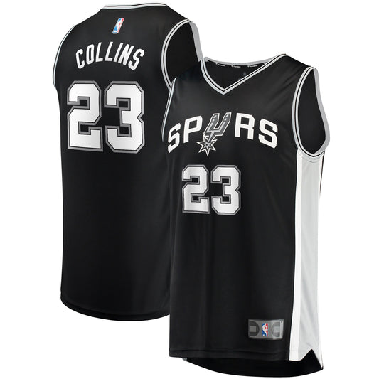 Zach Collins San Antonio Spurs Fast Break Replica Jersey - Icon Edition - Black Basketball TJS0539